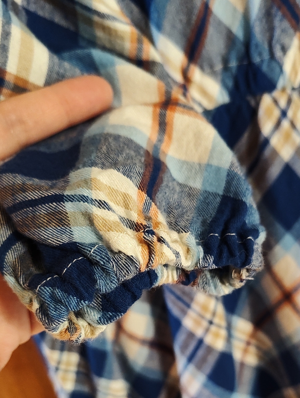 NWT Gymboree x Mandy Moore Womens Dress Plaid Twill Blue Orange White Bias Cut L - Picture 7 of 14